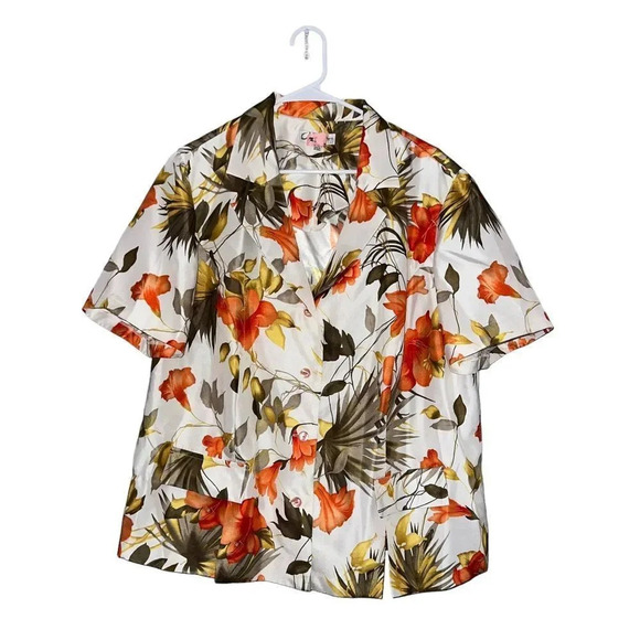 Vintage Floral DressBarn Women’s Button Down Size 18W - Picture 1 of 3